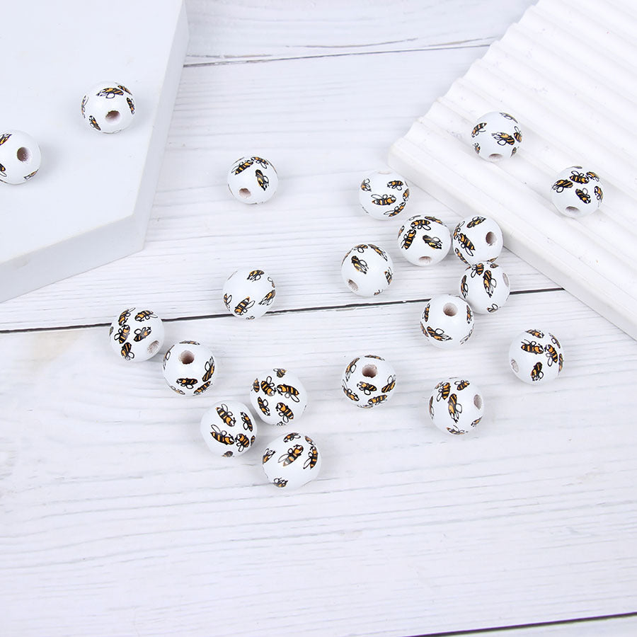 2pcs al por mayor de 16 mm Stripe Stripe Honeycomb Beeds redondos de madera de loto de dos colores